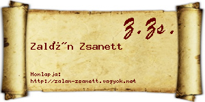 Zalán Zsanett névjegykártya